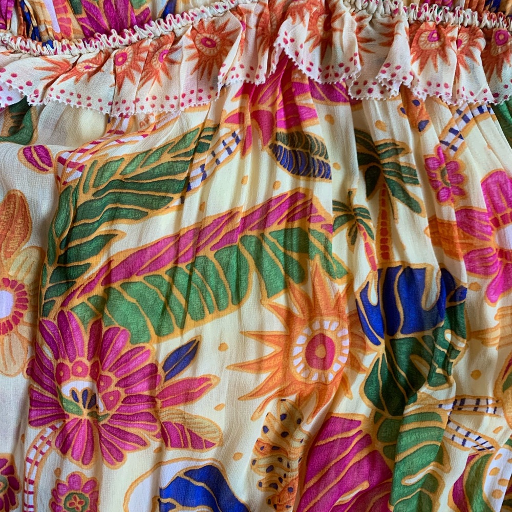 Farm Rio Yellow Rio Tapestry Maxi Dress M - Picture 4 of 6